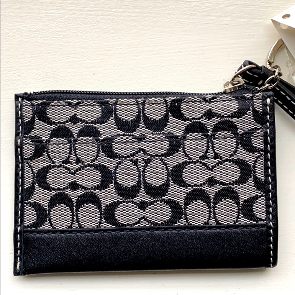 COACH signature ID mini wallet